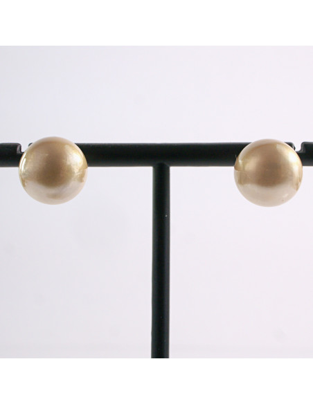 Kolczyki MIODOWY Duże Perły Lolita Akcesoria srebrny sztyft 925 1,4 cm