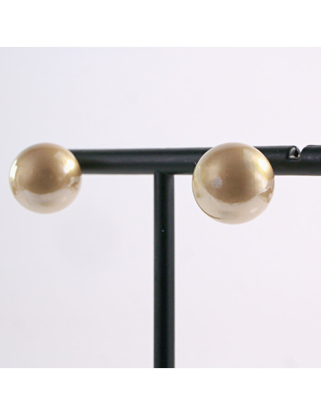 Kolczyki MIODOWY Duże Perły Lolita Akcesoria srebrny sztyft 925 1,4 cm