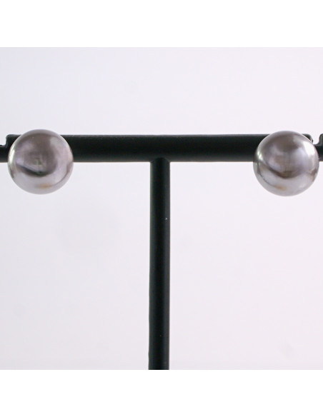 Kolczyki  SZARE  Perły  Lolita Akcesoria srebrny sztyft 925 1,4 cm SZARY