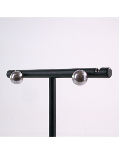 Kolczyki SZARE Perły  Lolita Akcesoria srebrny sztyft 925 1 cm PERŁA