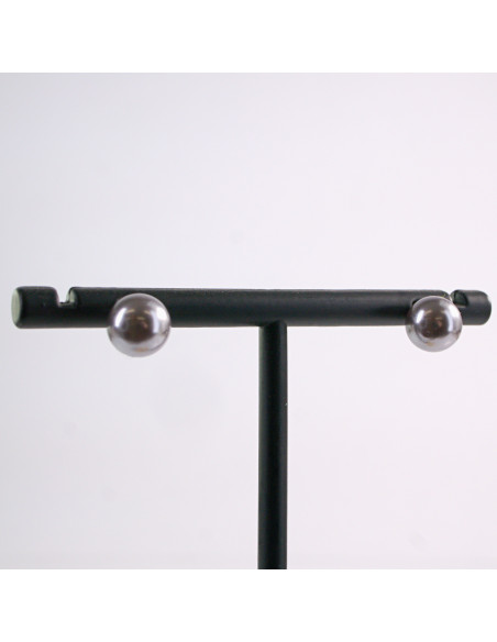 Kolczyki SZARE Perły  Lolita Akcesoria srebrny sztyft 925 1 cm PERŁA