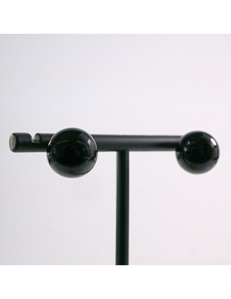 Kolczyki CZARNE Perły  Lolita Akcesoria srebrny sztyft 925 1,4 cm PERŁA