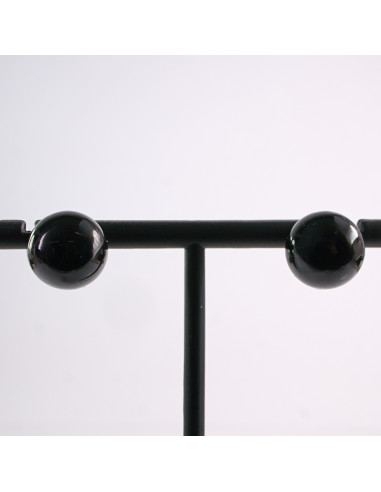 Kolczyki CZARNE Perły  Lolita Akcesoria srebrny...