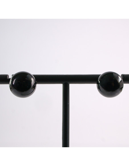 Kolczyki CZARNE Perły  Lolita Akcesoria srebrny sztyft 925 1,4 cm PERŁA