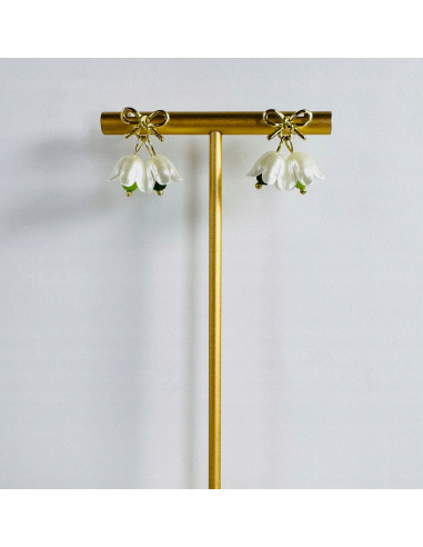 Kolczyki KWIATY KONWALIE BOHO Lolita...