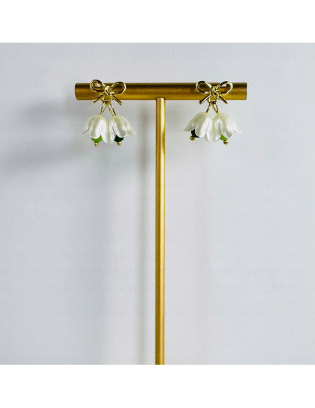 Kolczyki KWIATY KONWALIE BOHO Lolita Accessories srebrny sztyft 925