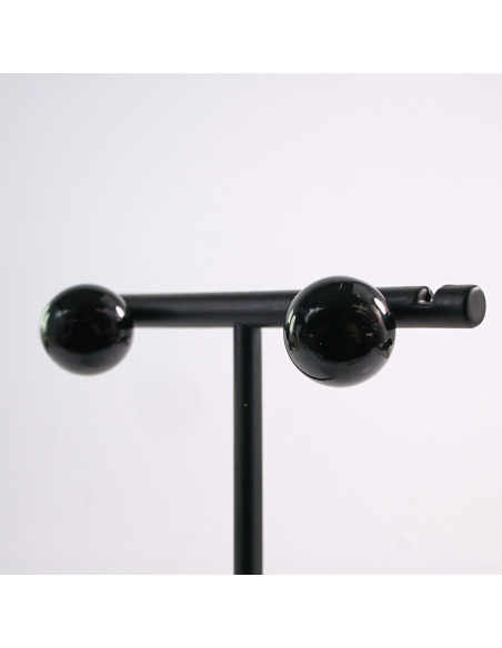 Kolczyki CZARNE Perły  Lolita Akcesoria srebrny sztyft 925 1,4 cm PERŁA