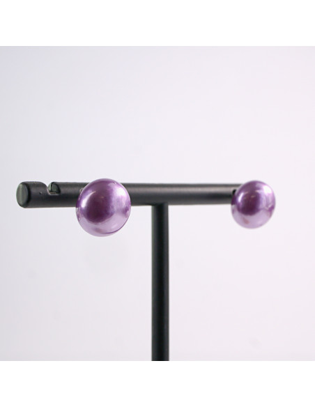 Kolczyki FIOLETOWE  Perły  Lolita Akcesoria srebrny sztyft 925 1,2 cm PERŁA