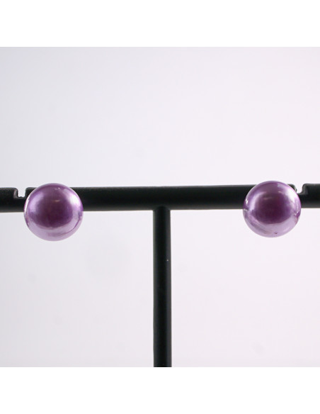 Kolczyki FIOLETOWE  Perły  Lolita Akcesoria srebrny sztyft 925 1,2 cm PERŁA