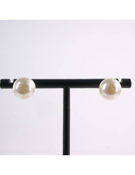 Kolczyki BIAŁY ECRU  Perły  Lolita Akcesoria srebrny sztyft 925 1 cm PERŁA