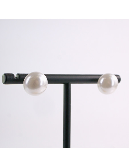 Kolczyki BIAŁE  Perły  Lolita Akcesoria srebrny sztyft 925 1 cm PERŁA