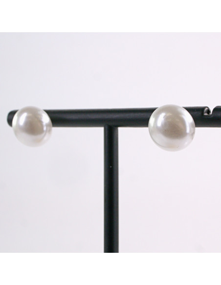 Kolczyki BIAŁE  Perły  Lolita Akcesoria srebrny sztyft 925 1 cm PERŁA