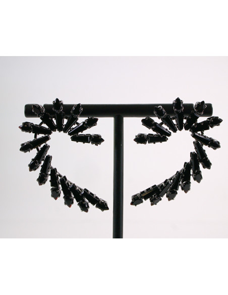 Kolczyki WIECZOROWE CZARNE  SKRZYDŁA Lolita Akcesoria srebrny sztyft 925