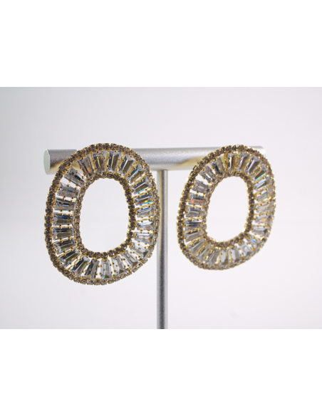 Kolczyki WIECZOROWE Z CYRKONIAMI ZŁOTE Lolita Akcesoria SREBRNY SZTYFT 925