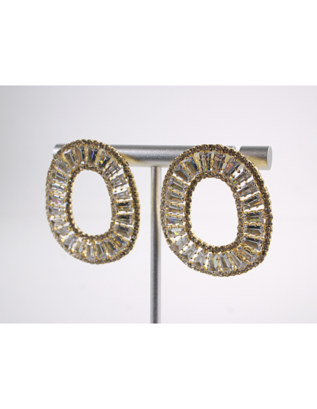 Kolczyki WIECZOROWE Z CYRKONIAMI ZŁOTE Lolita Akcesoria SREBRNY SZTYFT 925