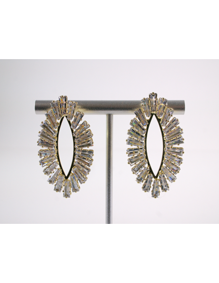 Kolczyki WIECZOROWE Z CYRKONIAMI ZŁOTE Lolita Akcesoria SREBRNY SZTYFT 925