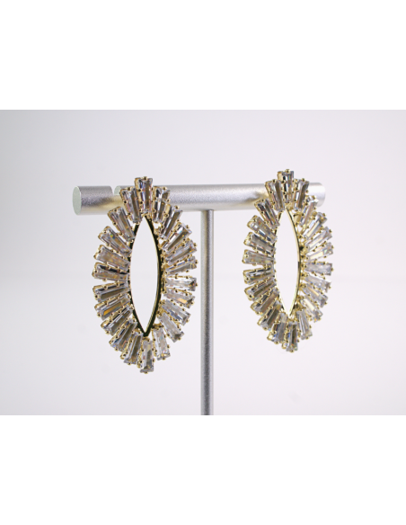 Kolczyki WIECZOROWE Z CYRKONIAMI ZŁOTE Lolita Akcesoria SREBRNY SZTYFT 925