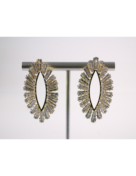 Kolczyki WIECZOROWE Z CYRKONIAMI ZŁOTE Lolita Akcesoria SREBRNY SZTYFT 925