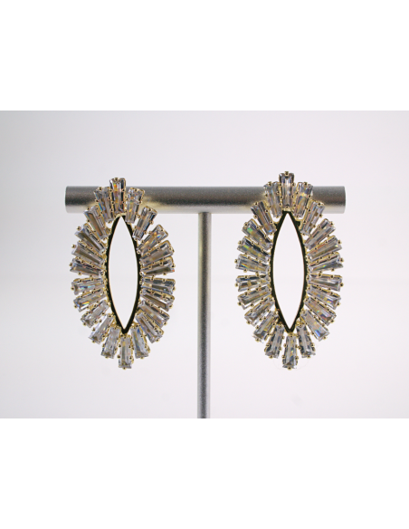 Kolczyki WIECZOROWE Z CYRKONIAMI ZŁOTE Lolita Akcesoria SREBRNY SZTYFT 925