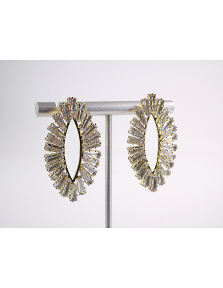 Kolczyki WIECZOROWE Z CYRKONIAMI ZŁOTE Lolita Akcesoria SREBRNY SZTYFT 925