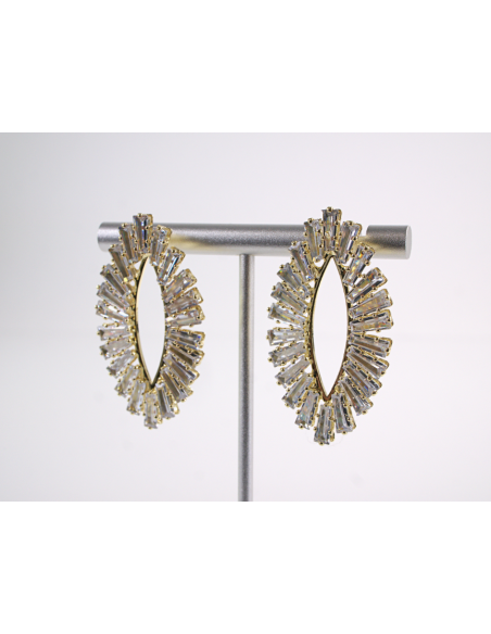 Kolczyki WIECZOROWE Z CYRKONIAMI ZŁOTE Lolita Akcesoria SREBRNY SZTYFT 925