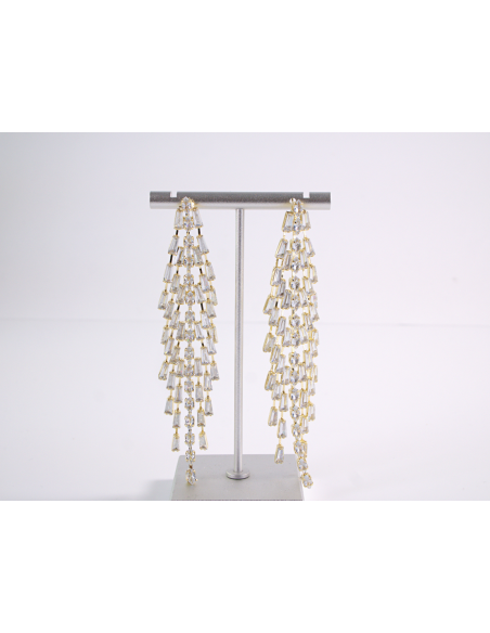 Kolczyki WIECZOROWE Z CYRKONIAMI  MAXI Lolita Akcesoria srebrny sztyft 925