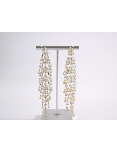 Kolczyki WIECZOROWE Z CYRKONIAMI  MAXI Lolita Akcesoria srebrny sztyft 925