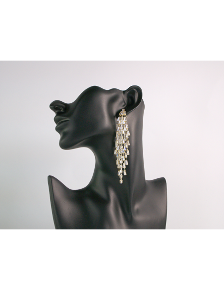 Kolczyki WIECZOROWE Z CYRKONIAMI  MAXI Lolita Akcesoria srebrny sztyft 925