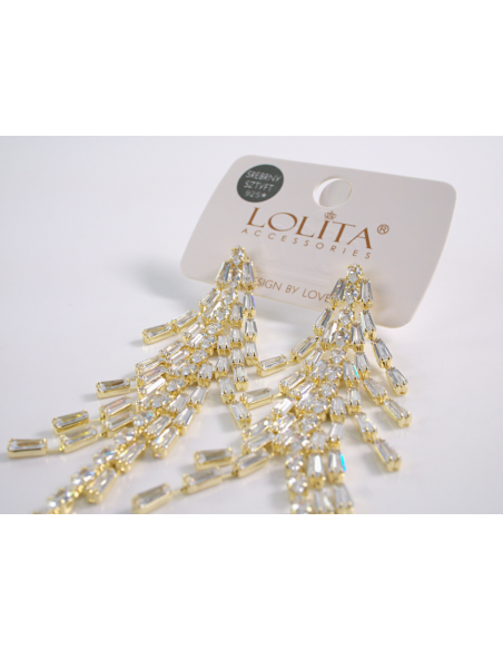 Kolczyki WIECZOROWE Z CYRKONIAMI  MAXI Lolita Akcesoria srebrny sztyft 925