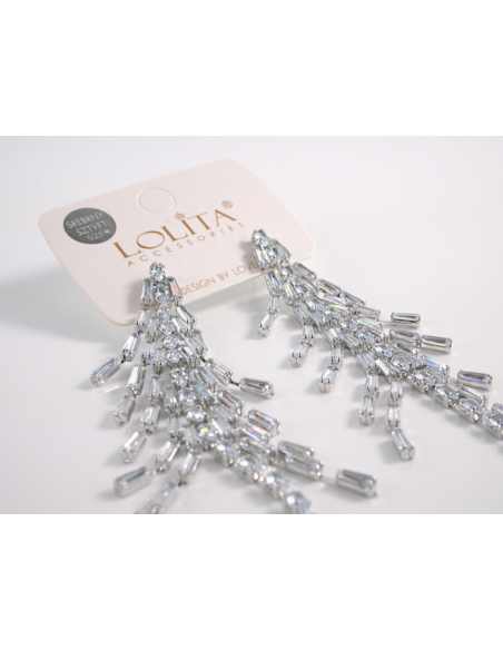 Kolczyki WIECZOROWE Z CYRKONIAMI  MAXI Lolita Akcesoria srebrny sztyft 925