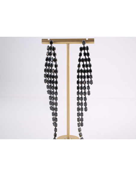 Kolczyki WIECZOROWE Z CYRKONIAMI  MAXI Lolita Akcesoria srebrny sztyft 925