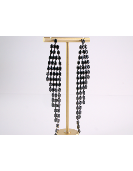 Kolczyki WIECZOROWE Z CYRKONIAMI  MAXI Lolita Akcesoria srebrny sztyft 925