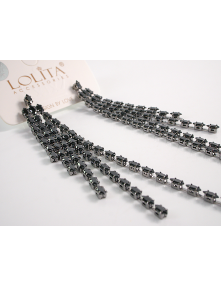 Kolczyki WIECZOROWE Z CYRKONIAMI  MAXI Lolita Akcesoria srebrny sztyft 925