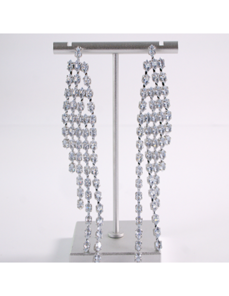 Kolczyki WIECZOROWE Z CYRKONIAMI  MAXI Lolita Akcesoria srebrny sztyft 925