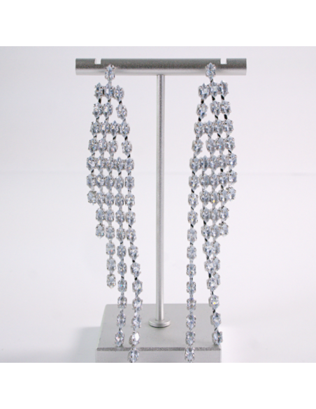 Kolczyki WIECZOROWE Z CYRKONIAMI  MAXI Lolita Akcesoria srebrny sztyft 925