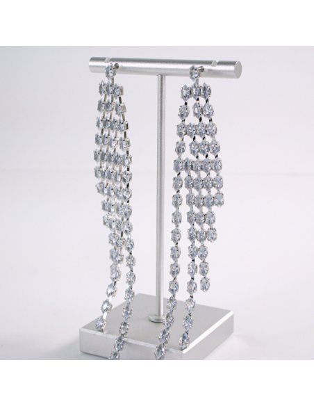 Kolczyki WIECZOROWE Z CYRKONIAMI  MAXI Lolita Akcesoria srebrny sztyft 925