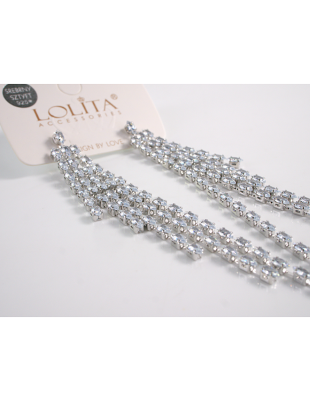 Kolczyki WIECZOROWE Z CYRKONIAMI  MAXI Lolita Akcesoria srebrny sztyft 925