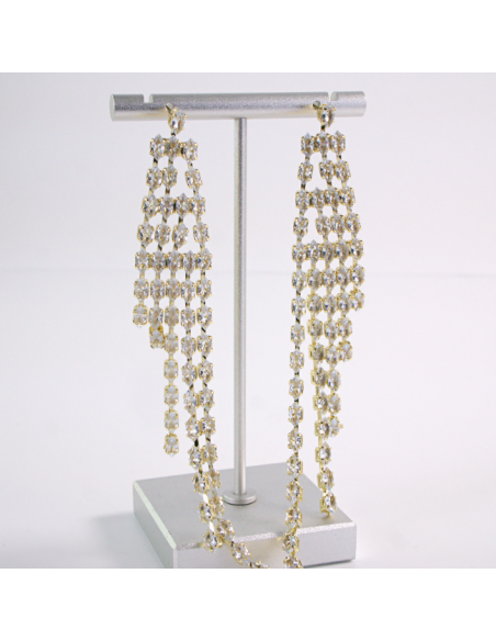 Kolczyki WIECZOROWE Z CYRKONIAMI  MAXI Lolita Akcesoria srebrny sztyft 925