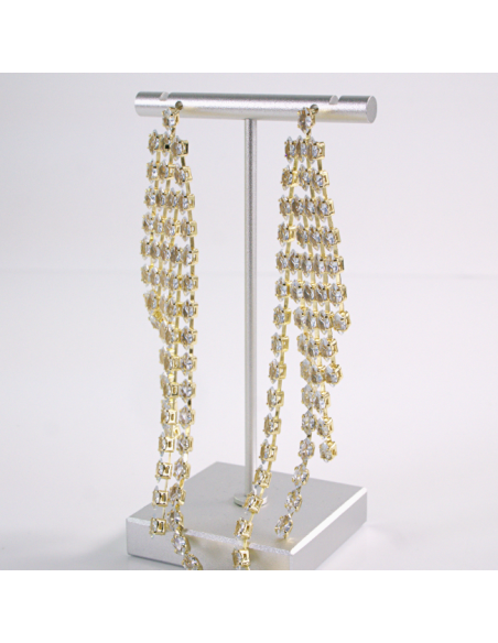 Kolczyki WIECZOROWE Z CYRKONIAMI  MAXI Lolita Akcesoria srebrny sztyft 925