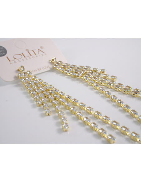 Kolczyki WIECZOROWE Z CYRKONIAMI  MAXI Lolita Akcesoria srebrny sztyft 925