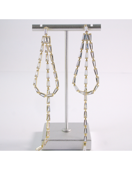 Kolczyki WIECZOROWE Z CYRKONIAMI  MAXI Lolita Akcesoria srebrny sztyft 925