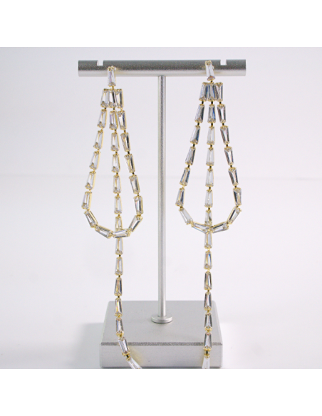 Kolczyki WIECZOROWE Z CYRKONIAMI  MAXI Lolita Akcesoria srebrny sztyft 925