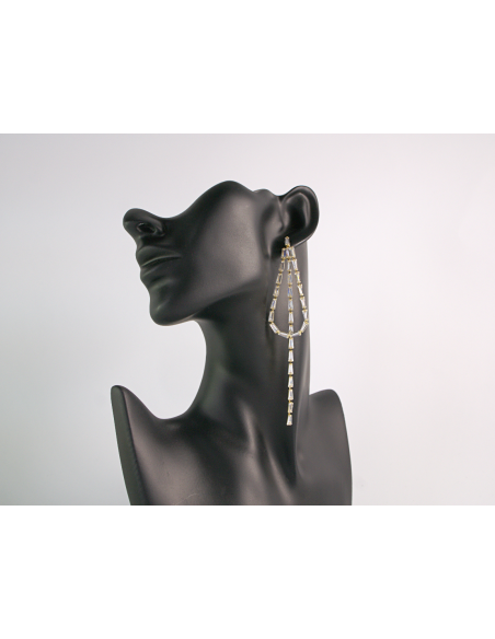 Kolczyki WIECZOROWE Z CYRKONIAMI  MAXI Lolita Akcesoria srebrny sztyft 925