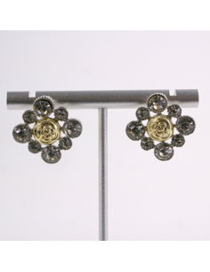 Kolczyki WIECZOROWE GRAFITOWY CYRKONIE  Lolita Akcesoria...