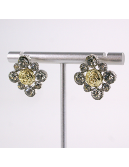 Kolczyki WIECZOROWE GRAFITOWY CYRKONIE  Lolita Akcesoria SREBRNY SZTYFT 925