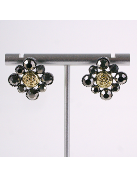 Kolczyki WIECZOROWE GRAFITOWY CYRKONIE  Lolita Akcesoria SREBRNY SZTYFT 925