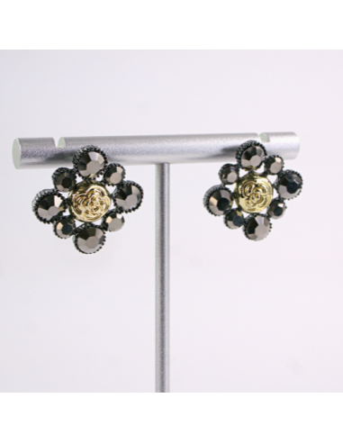 Kolczyki WIECZOROWE GRAFITOWY CYRKONIE  Lolita...