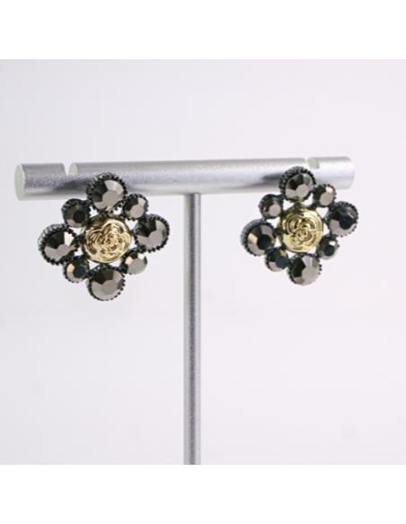 Kolczyki WIECZOROWE GRAFITOWY CYRKONIE  Lolita Akcesoria SREBRNY SZTYFT 925