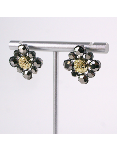 Kolczyki WIECZOROWE GRAFITOWY CYRKONIE  Lolita...