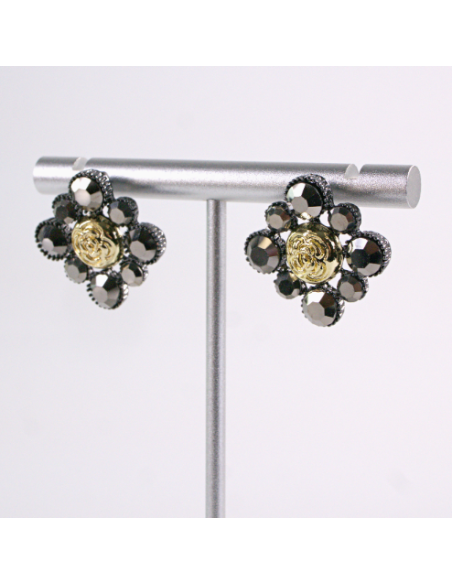 Kolczyki WIECZOROWE GRAFITOWY CYRKONIE  Lolita Akcesoria SREBRNY SZTYFT 925